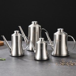 304 Stainless Steel Oil <b>Bottle</b> Cylinder Shape Metal Lid Household Food Storage - Product Image 1