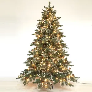 PE PVC Misturado Neve Árvore Artificial Branco LED Árvore de Natal com Luzes e Neve Efeito arbol de navidad Decorações De Natal