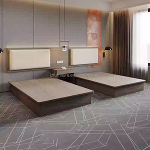 3 Star Hotel Bedroom Furniture <b>Sets</b> Wooden Twin <b>Single</b> <b>Bed</b> Frame With Headboard Nightstands TV Console & Wardrobe For Sale - Product Image 5