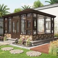 Véranda extérieure isolée en verre trempé double de style moderne pour villa résidentielle et hôtel