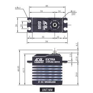 A86BHM ชุดเกียร์บังคับเลี้ยวขนาดใหญ่แบบไร้แปรงถ่าน ความเร็วสูง แรงบิดสูง 55 กก. ระดับมืออาชีพ ของเล่นรถโลหะ - Product Image 5