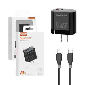 Caricabatterie rapido da viaggio Somostel Q107 PD 35W con spina EU/US per cellulari, con cavo dati TYPE-C USB, caricabatterie per cellulari. - Product Image 3