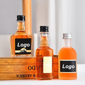 50ml Bebida alcohólica Zumo <span class=keywords><strong>Bebidas</strong></span> Licor Vino Whisky Pequeña Mini botella de vidrio de muestra con tapa - Product Image 3