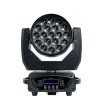 Luz LED profesional de cabeza móvil 19x15W con zoom, efecto wash y beam, RGBW DMX512 15CH/23CH 6000K, Pan de 8 grados, Inclinación de 540°, 270° para DJ y fiestas