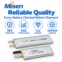 Batterie Li-Polymère Ultra Fine Misen 3.7V 0.4mm Rechargeable pour Capteur Portable, Carte Intelligente, Détecteur de Sécurité