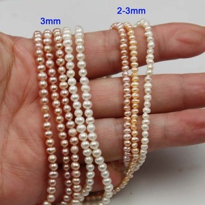 <span class=keywords><strong>Perles</strong></span> en vrac en gros perle d'eau douce blanche véritable et cultivée enfilées ensemble pour un look naturel - Product Image 5