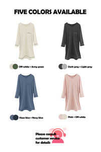 Vestido de pijama de una pieza esponjoso y lujoso para mujer, cuello en V, elegante, transpirable, de punto con seda de leche para otoño y primavera - Product Image 6