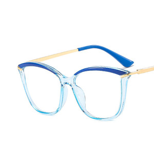 Ceja transparente Computadora TR90 Marcos coloridos transparentes Mujeres Ojo de gato Bloqueo de luz azul Marcos ópticos Proteger las <span class=keywords><strong>gafas</strong></span> - Product Image 5