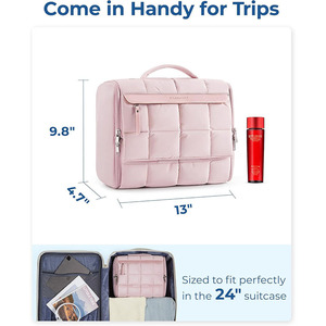 Bolsa organizadora de maquillaje de viaje colgante portátil de gran capacidad personalizada, pedido urgente para artículos de tocador, bolsas de cosméticos, estuches, brochas de maquillaje - Product Image 2