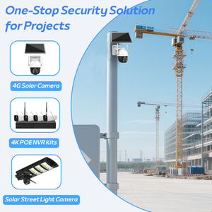 Eseecloud 2.4G 5G WiFi 1 objectif 4MP 4G carte SIM caméra de réverbère solaire vision nocturne carte mémoire PTZ caméra de sécurité sans fil - Product Image 3