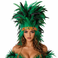Tenue de défilé de Samba, Costume de Showgirl, Vêtements de performance pour concours de danse, Accessoires de scène de carnaval, Coiffe de festival à plumes