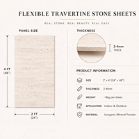Revêtement mural flexible en pierre souple de grand format en travertin MCM, panneau de revêtement mural flexible en porcelaine souple MCM pour extérieur