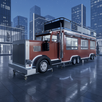 Vente directe usine : Camion de restauration rapide en alliage d'aluminium et fibre de verre, design bus, bar à bière mobile, camion de crème glacée