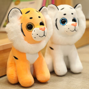 Selvaggi e realistici giocattoli di peluche animali di tigre farciti di peluche del bambino di tigre con glitter occhi di peluche per decorazione della borsa - Product Image 3