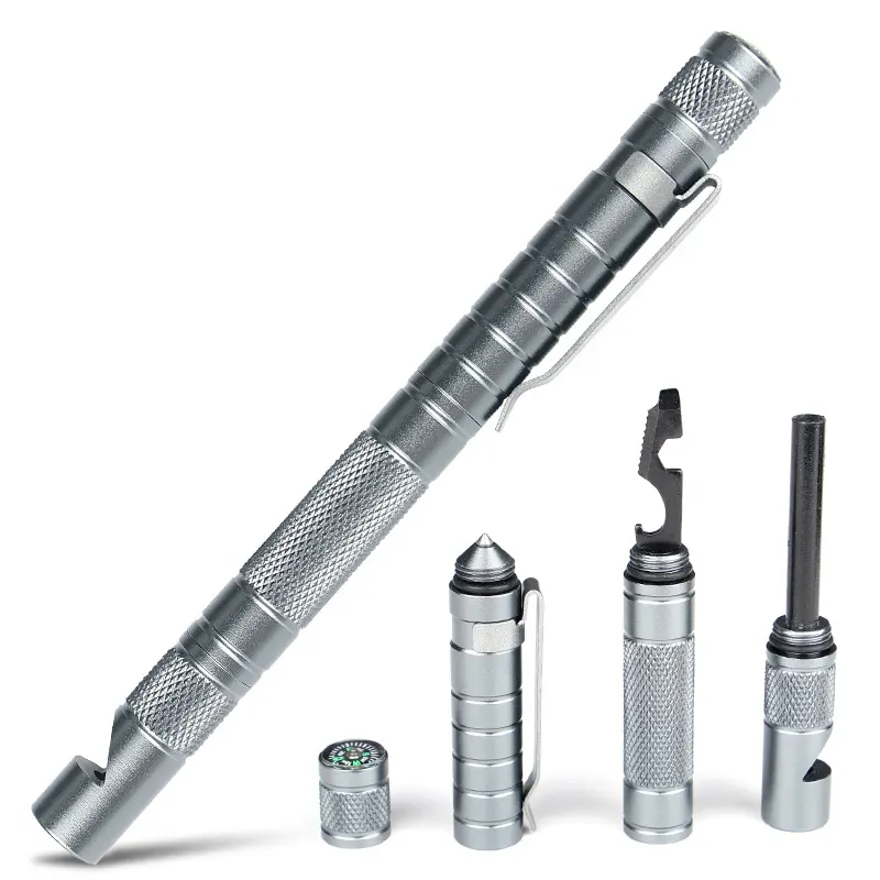 Multi Function Camping Equipment Pen Professional Outdoor Self Defense Aluminum Pen