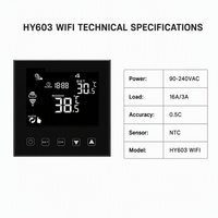 Termostato Comercial Moderno HY603 con WIFI para Fan Coil, Control de Calefacción y Refrigeración, 4 Tubos para Agua Fría y Caliente
