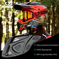Casque de moto professionnel avec casque Bluetooth 5.3, étanche IPX67, réduction du bruit pour la communication en moto, SOMAN M10