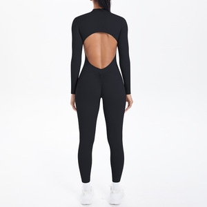 Combinaison une pièce sans manches pour femme, grande taille, mode, yoga, pilates, avec fermeture éclair et dos évidé, pour fitness et gym, vente en gros - Product Image 5