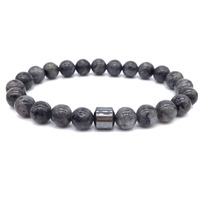 Bracelet Unisexe en Perles de Pierre Naturelle Œil de Tigre Noir, Cercle Simple, Style Tendance