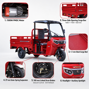 Tricycle <span class=keywords><strong>de</strong></span> cargaison électrique avec moteur <span class=keywords><strong>de</strong></span> 1500W et charge utile <span class=keywords><strong>de</strong></span> 500kg à trois roues électriques pour le <span class=keywords><strong>transport</strong></span> <span class=keywords><strong>de</strong></span> - Product Image 3