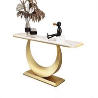 Table console multifonctionnelle en métal et pierre, style nordique moderne et luxueux, pour salon, véranda, entrée