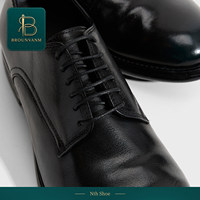 Chaussures Derby Formelles pour Hommes, Bout Rond, à Lacets, en Cuir Véritable, Solides, Printemps-Automne, Antidérapantes, Style Britannique Rétro, Décontractées pour le Quotidien