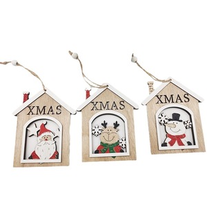 Maison de Noël créative en bois à monter soi-même, décorations transfrontalières en stock, artisanat en bois, maison du Père Noël colorée - Product Image 5