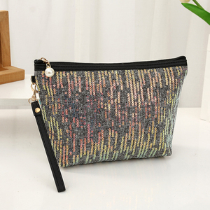 Grosir tas makeup wanita kapasitas besar payet tas kecantikan kosmetik berkilau tas penyimpanan perlengkapan mandi portabel untuk promosi - Product Image 3