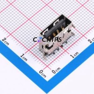 XUDF-0411-0220 USB Connector Bent Lead Through Hole Connector Type-A USB 2.0 Female Right Angle Insert - Product Image 1