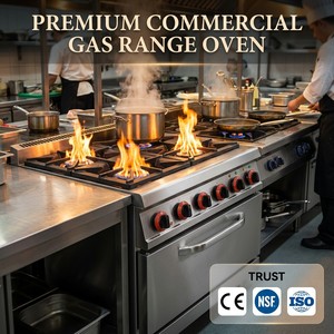 Estufa de Gas Comercial de Acero Inoxidable con Horno - Cocina de 6 Quemadores para Restaurante - Estación de Cocina de Alta Resistencia para Preparación de Alimentos - Product Image 2