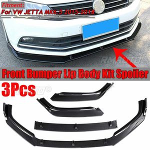 3Pcs <b>Car</b> Front Bumper Lip Splitter Lip Chin Bumper <b>Diffuser</b> Spoiler Splitters Body Kit <b>for</b> VW JETTA MK6.5 2015 2016 2017 2018 - Product Image 1