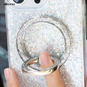 Soportes Magnéticos Metálicos para Teléfono, Soporte Plegable con Hebilla, Anillo de Dedo Personalizado con Purpurina para iPhone - Product Image 2