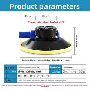 Ventouse industrielle à pompe manuelle en caoutchouc nitrile pour réparation de bosses de <span class=keywords><strong>voiture</strong></span>, nivellement, support de lampe, support de caméra, outil pour barre de <span class=keywords><strong>toit</strong></span> de <span class=keywords><strong>voiture</strong></span> - Product Image 2