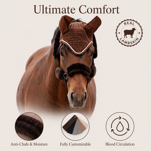 Licol en peau de mouton durable, matériau de qualité supérieure, ajustement confortable pour un retrait facile, pour l'extérieur, produits équestres - Product Image 4