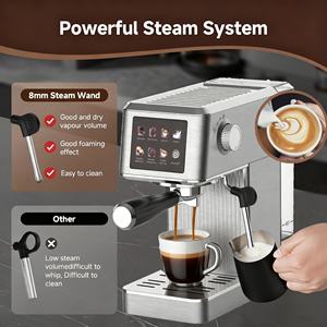 Cafetera Eléctrica Portátil de 20 Bares con Espumador de Leche, 1350W, Calentamiento Rápido, para Cappuccino/Latte, Café Frío, Pantalla Táctil de Acero Inoxidable - Product Image 5