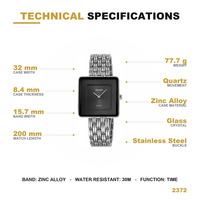 Jam Tangan Quartz Skmei Brand 2371 2372 Couple Lover Tali Stainless Steel Tahan Air 3ATM Pria Wanita Bisnis Reloj