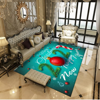 Tapis de sol antidérapant rouge à couverture intégrale pour salon, canapé, table basse, chevet, baie vitrée, thème Noël, cadeau festif