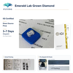 ใบรับรอง IGI เพชรทรงเหลี่ยมมรกต เพชรเพาะเลี้ยงในห้องปฏิบัติการ 0.5 กะรัต 1 กะรัต 1.5 กะรัต 2 กะรัต 3 กะรัต เพชรสังเคราะห์ CVD สำหรับทำเครื่องประดับ - Product Image 1