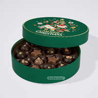 Boîtes rigides de Noël biodégradables pour chocolats avec impression de logo personnalisé, emballage rond avec insert design