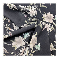 WI-B05 Großhandel Dark Gery Flower Printed Crinkle Chiffon Stoff Mehrfarbiger Druck Blumen stoff für Frauen Kleid