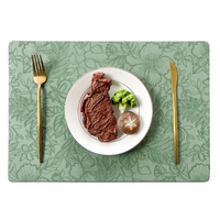 Set de table en PVC imitation cuir, résistant à la chaleur, antidérapant, imperméable, facile à nettoyer, réutilisable, accessoire de cuisine moderne et décoratif