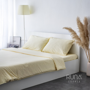 Housse de couette en coton jaune délavé, haute qualité, douce, respirante, pour hôtel, lavable, anti-boulochage, non toxique - Product Image 5