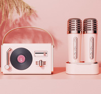 C-220 PLUS Haut-parleur Karaoké Portable Mini Hifi à Succès, Changeur de Voix DJ pour Fêtes, Double Micro Magnétique Rechargeable