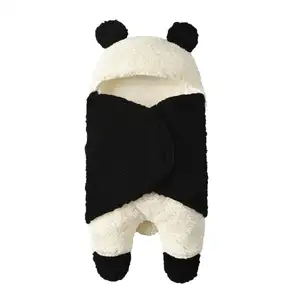 हाओ बच्चे शरद ऋतु और सर्दियों शिशु नरम आलीशान रजाई पांडा कार्टून ऊन बच्चे को कंबल