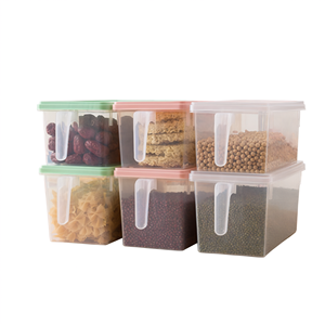 Conteneur alimentaire rectangulaire transparent scellé avec couvercle, organisateur de rangement de cuisine en plastique transparent - Product Image 1