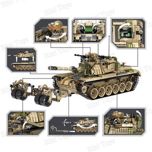 Panlos 632004 <span class=keywords><strong>M60</strong></span> Magach Tanques de Batalla Principales, Camiones Militares, Lanzamisiles, Juguetes de Bloques de Construcción, Conjuntos de Bloques de Construcción de Misiles Antitanque - Product Image 3