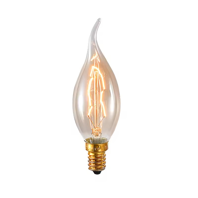 Vintage C35 LED Filament Light Bulb B22/E26/E27 Base 3500K Warm White Dimmable CE Certified Ra80 20000 Hours Lifespan