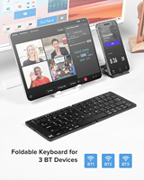 Delux KF19 Folding Wireless Keyboard Portable Multi-Device Compatible for Windows Android IOS Tablet Phone