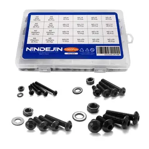 1060PCS M2 M3 M4 M5 Round Head Cap Screws Assortment Kit Hex Socket Head Screw BoltsとNuts Washer