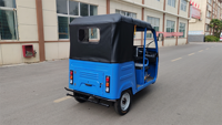 Tricycle électrique 72V 3000W à carrosserie fermée, capacité 4 passagers, vitesse 50-70 km/h, charge utile supérieure à 400 kg, en acier